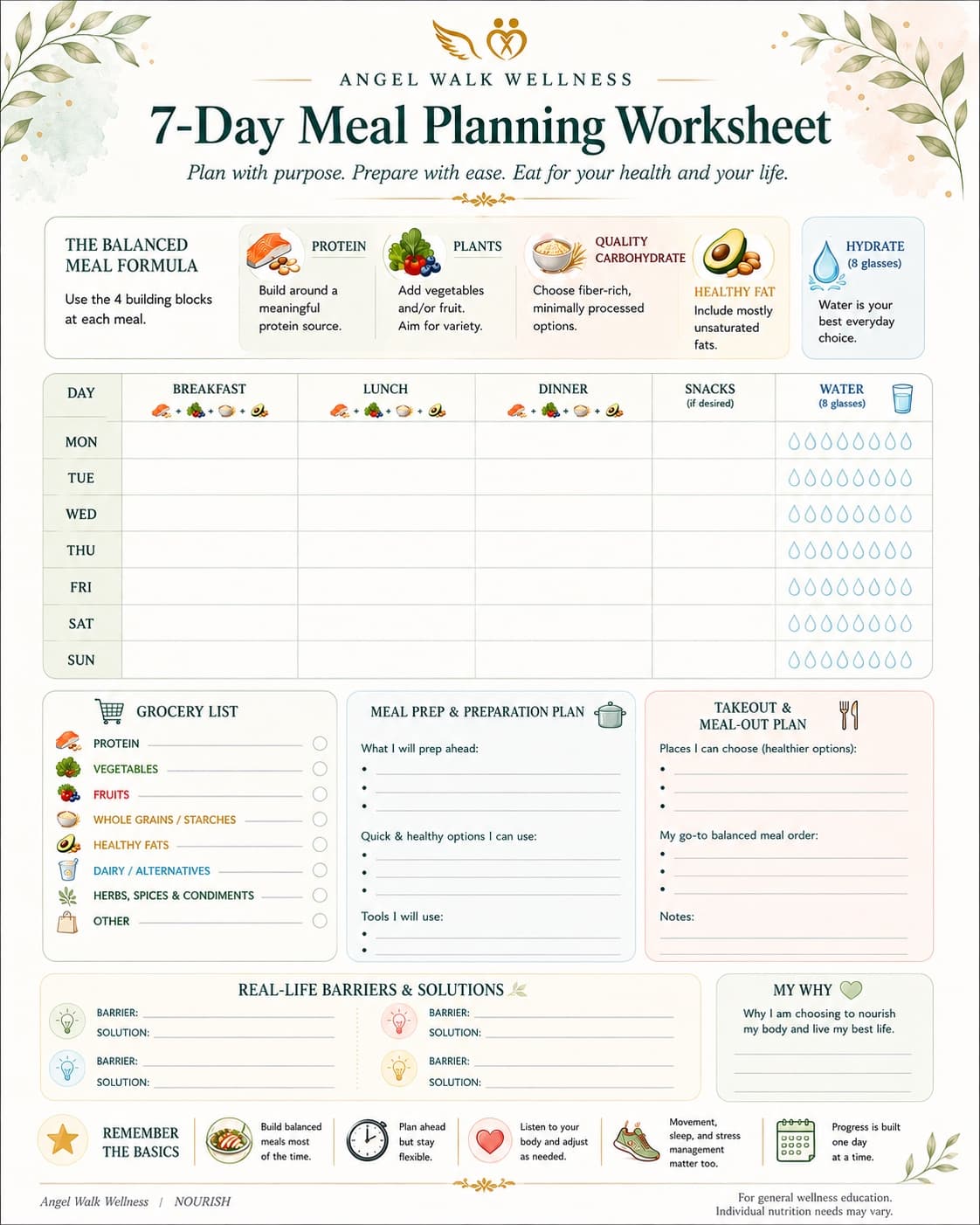 7-Day Meal Planning Worksheet