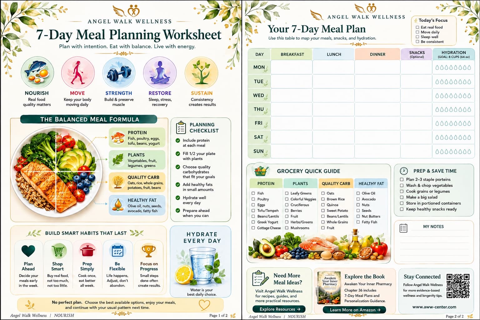 7-Day Meal Planning Worksheet + Your 7-Day Meal Plan