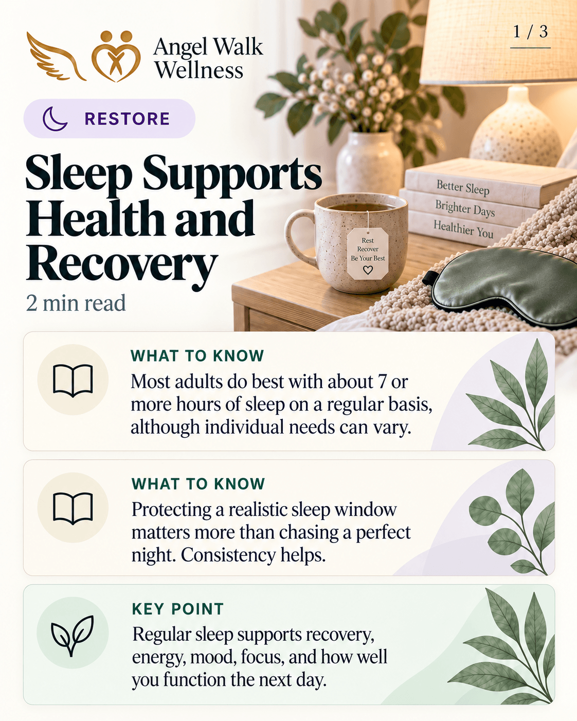 Sleep Supports Health and Recovery
