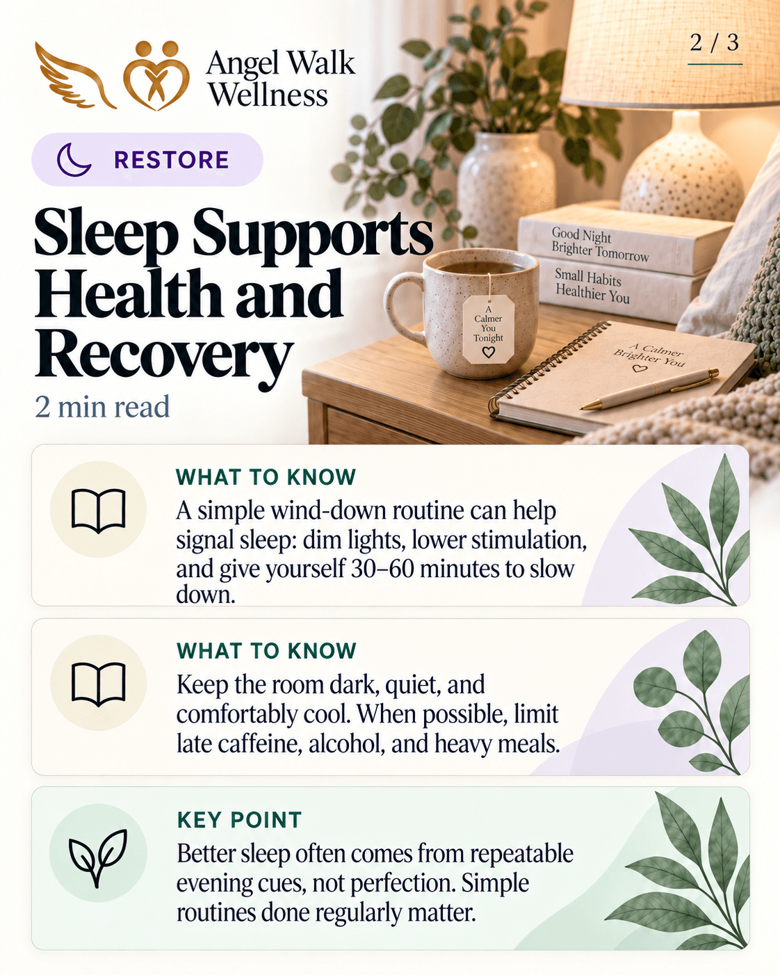 Sleep Supports Health and Recovery