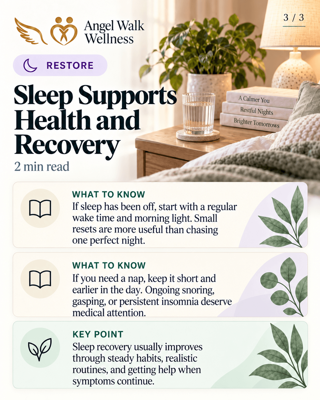 Sleep Supports Health and Recovery