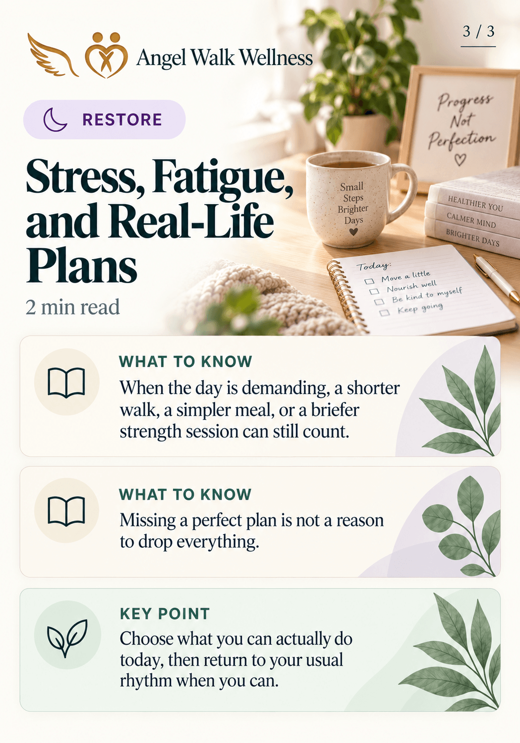 Stress, Fatigue, and Real-Life Plans